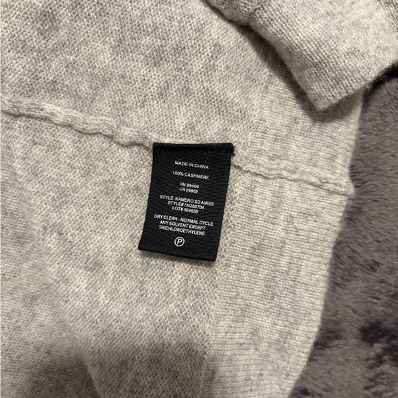 Theory Light Weight Gray Men's Cashmere Sweater with Hood - Picture 5 of 5
